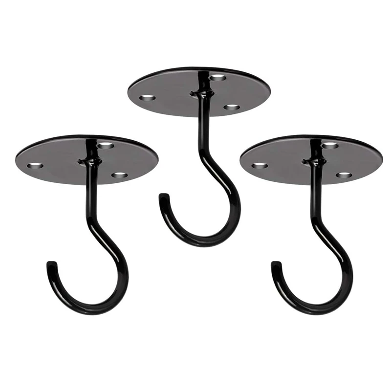 

Ceiling Hooks, 3 Pack Black Wall Mount Ceiling Hooks Ceiling Plant Hooks Metal Plant Ceiling Hangers Basket Hangers