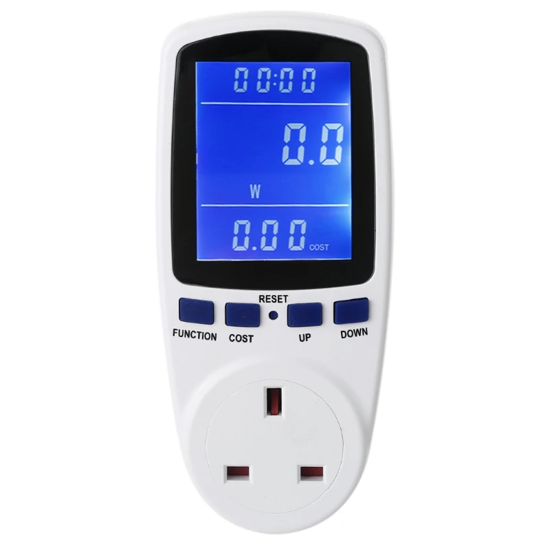 

Power Meter UK Plug Power Monitor Watts Meter Electricity Usage Cost Kwh Analyzer LCD Backlight Electricity Monitor