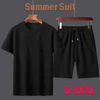 t shirt shorts set mens casual sports suit tracksuitss 3xl