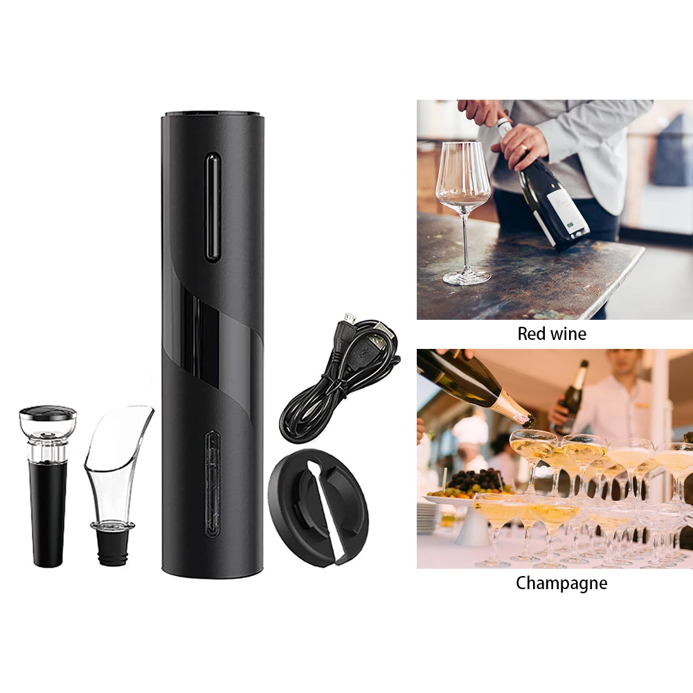 

Rechargeable Electric Wine Bottle Opener Corkscrew Foil Cutter Set Automatic Bottle Opener For Red Wine Kitchen Tool Can Opener