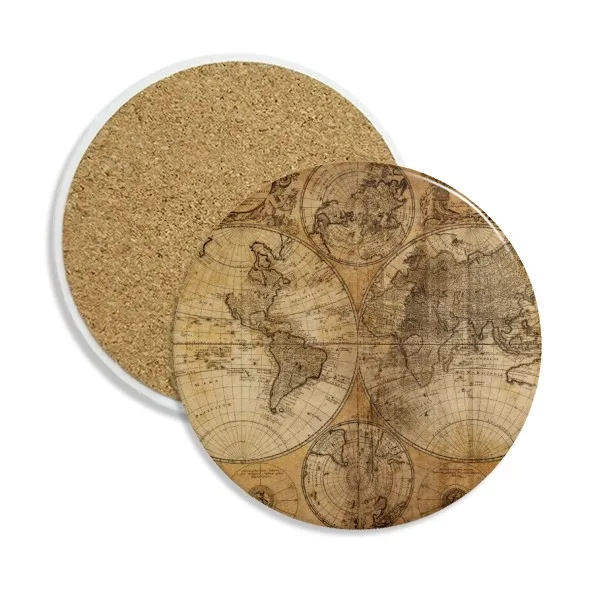 Карта мира венок узор фон керамическая подставка для чашки кружки абсорбирующий