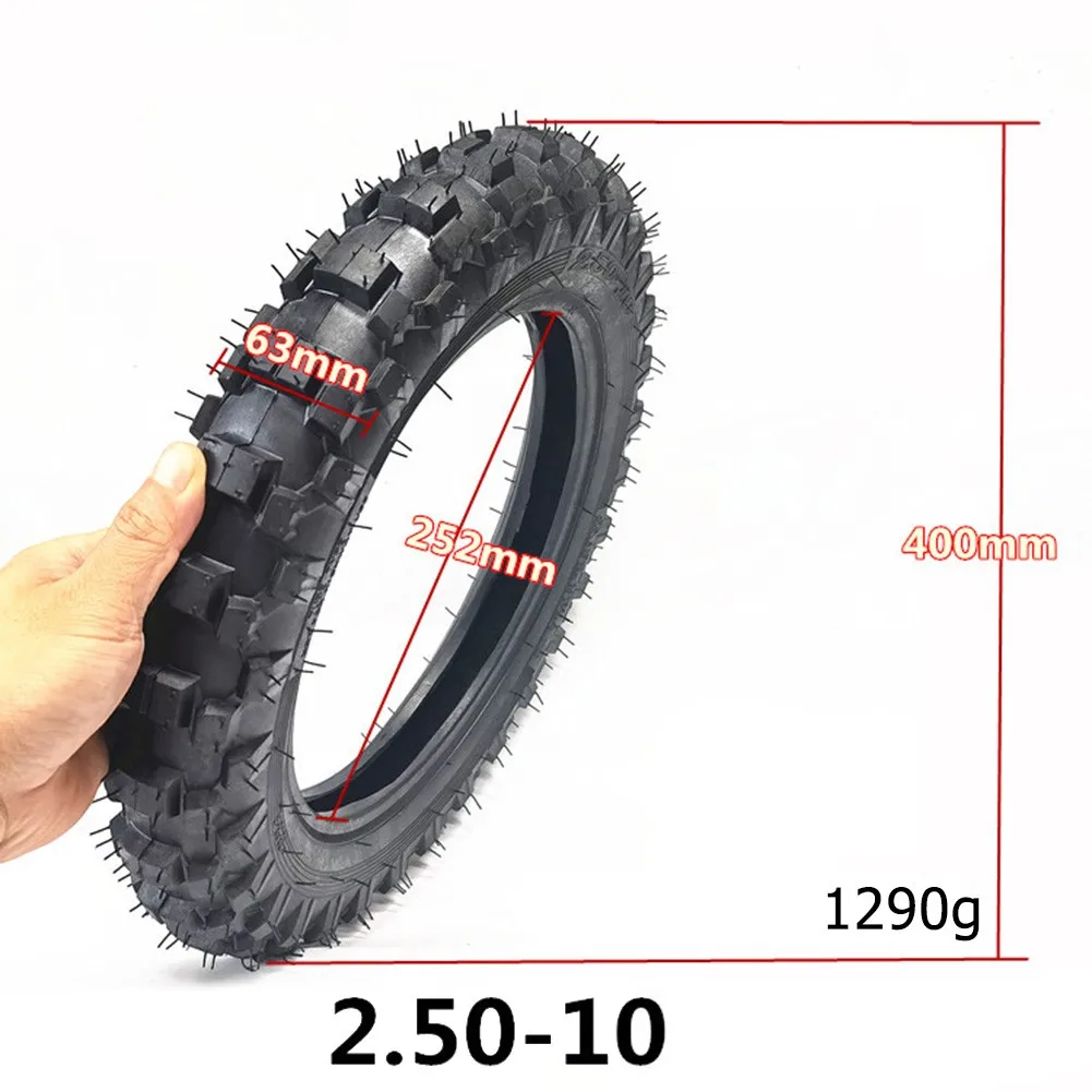 

1pc Rubber Tire 2.50-10 Mini Moto Dirt Bike Tyre 50cc 110cc 125cc Pitbike Off-road Bicycle Hoverboard Skateboard Accessory Parts