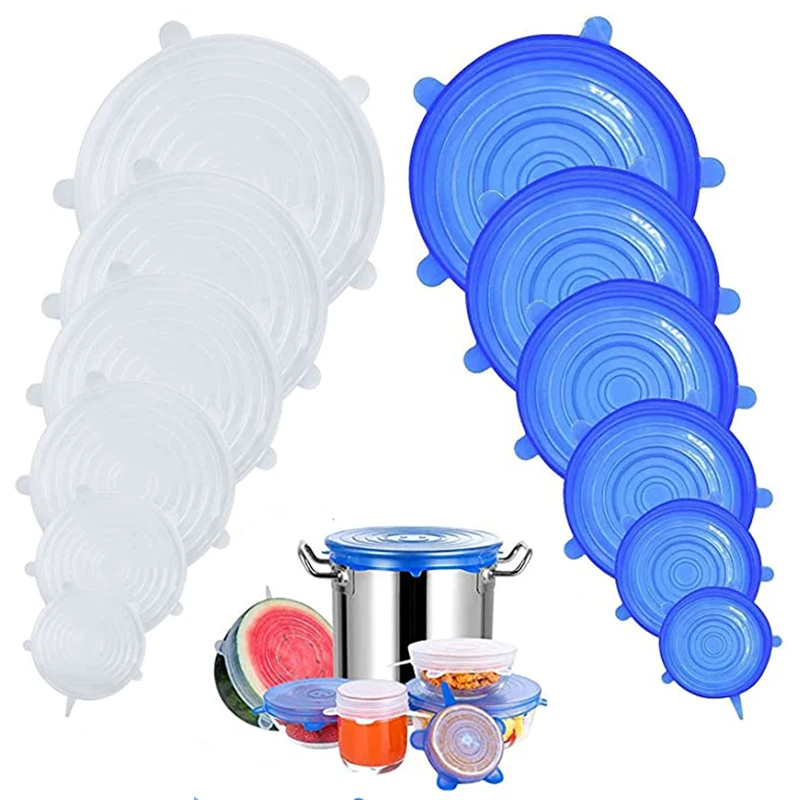 Силиконовые растягивающиеся крышки 6 шт./компл. крышка для сохранения свежести