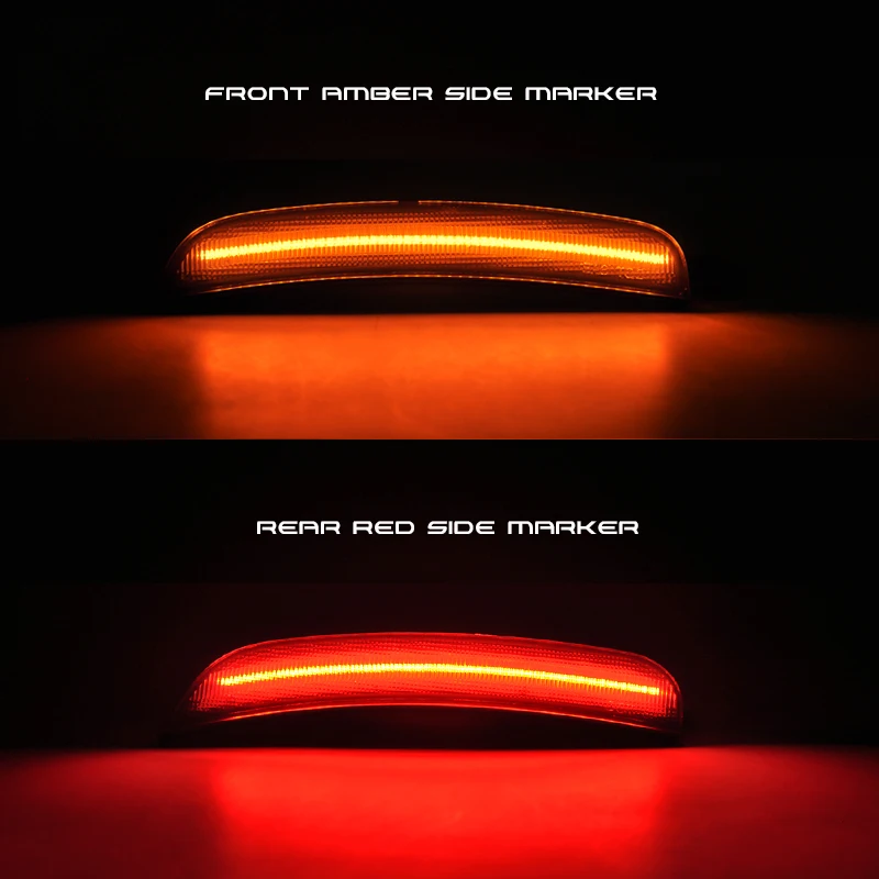 Копченый передний Янтарный задний красный светодиод Fender боковые габаритные огни