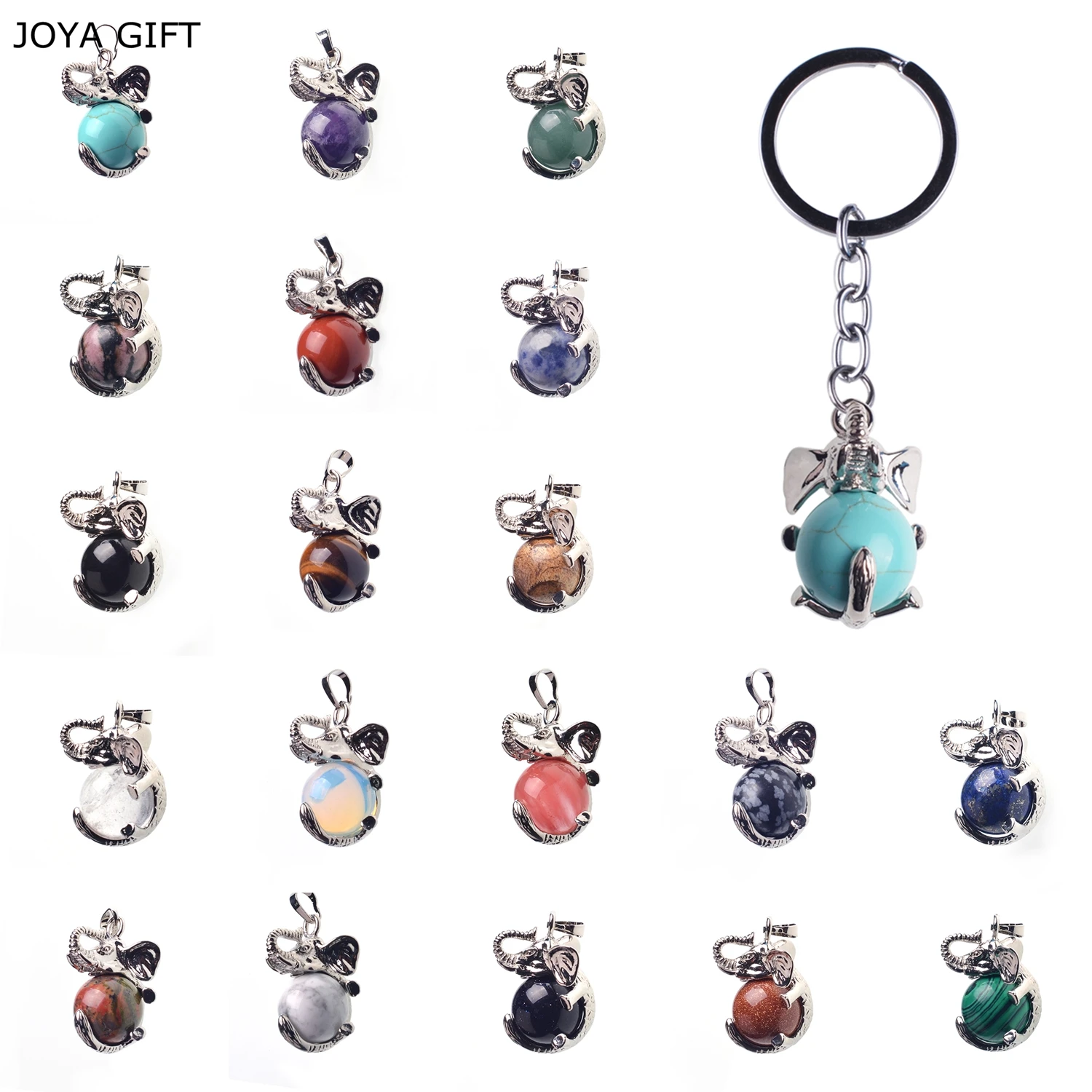 JOYA Подарочная цепочка для ключей с натуральным драгоценным камнем Исцеляющие