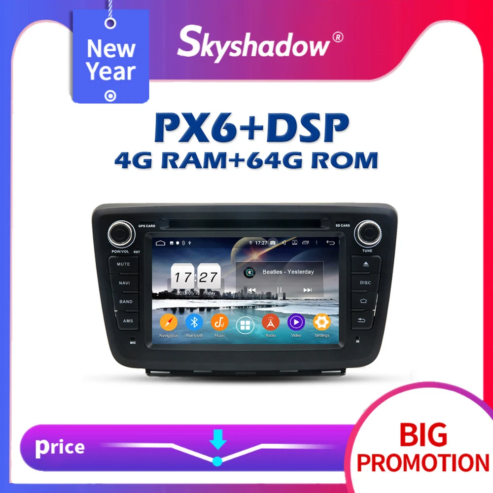 Автомобильный DVD плеер PX6 DSP Android 10.0.0 4G + 64 Гб GPS Google Map RDS радио Wi Fi IPS Bluetooth 5 0 для SUZUKI