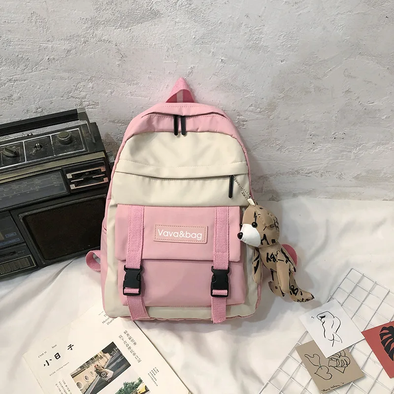 Pink(pendant) Рюкзак для девочек-подростков с милой подвеской, Студенческая сумка для книг, Женская дорожная сумка через плечо, Mochila Feminina, рюкзак для ноутбука, школьные сумки - Цвет: Pink(pendant)