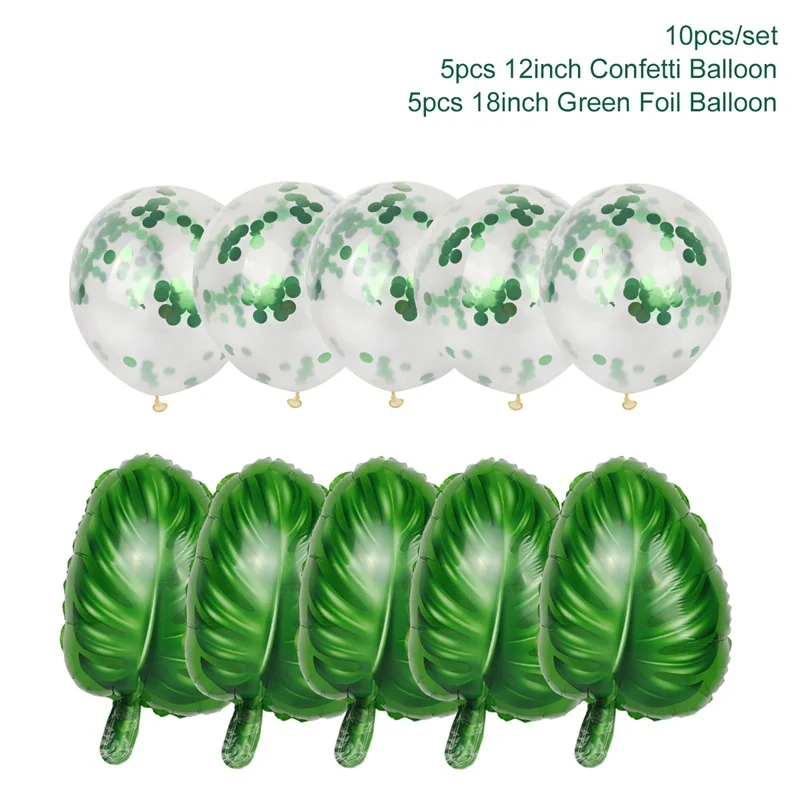 25-22 FENGRISE Palm Leaf Tropical Party Balloons Wild One Birthday Ballons Confetti Latex Baloons Jungle Safari Hawaiian Party Decor - Цвет: 25-22