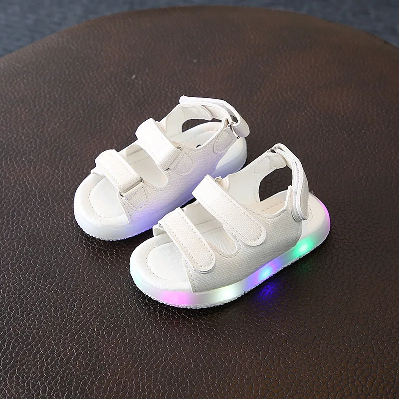 Летняя одежда для детей со светодиодной подсветкой сандалии мальчиков и девочек