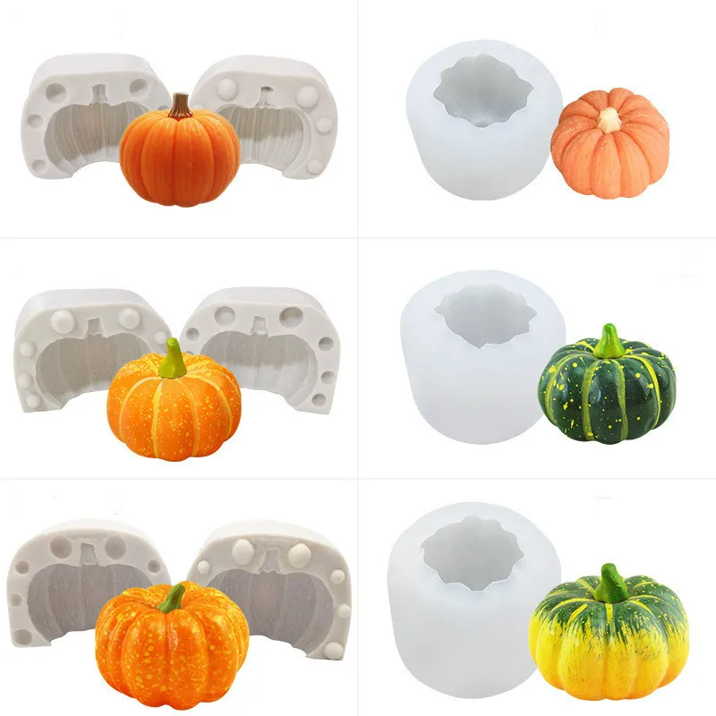 

Halloween Pumpkin Shape DIY Candles Mould Aromatherapy Plaster Candle 3D Silicone Mold Hand-made Aroma Wax Soap Candles Mold