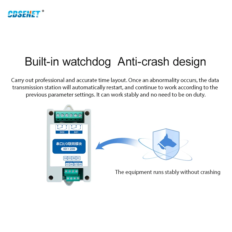 4DI+2DO Modbus RTU Industrial Grade Serial Port I/O Networking Module RS232 Data Acquisition and Monitoring MA02-AXCX4020(RS232)