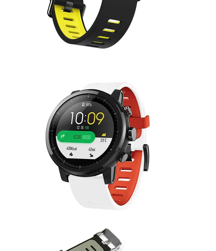Ремешок на запястье 22 мм спортивные силиконовые полосы для Xiaomi Huami Amazfit PACE Stratos 2 2S GTR 47 мм Смарт-часы замена Смарт-ремешка