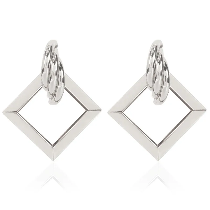 

Fashion Stud Earrings Atmospheric Metal Personality Simple Hollow Earrings 2021 Modern Women's Jewelry