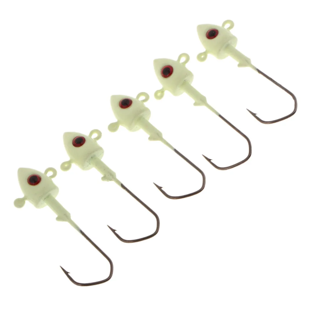 Luminous Super Sharp Fishing Hooks Jig Head Freshwater &amp Saltwater Baits Lures Flies Jigs | Спорт и развлечения