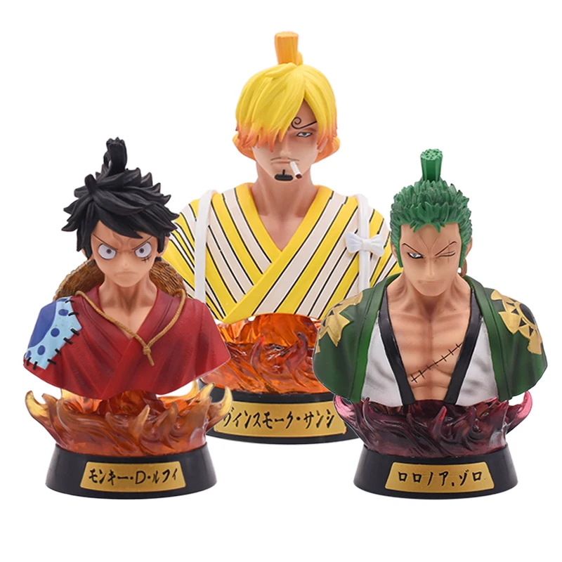 Аниме Фигурка Luffy Zoro Sanji кимоно Ver. Голова бюст портрет GK экшн фигурки Статуэтка из