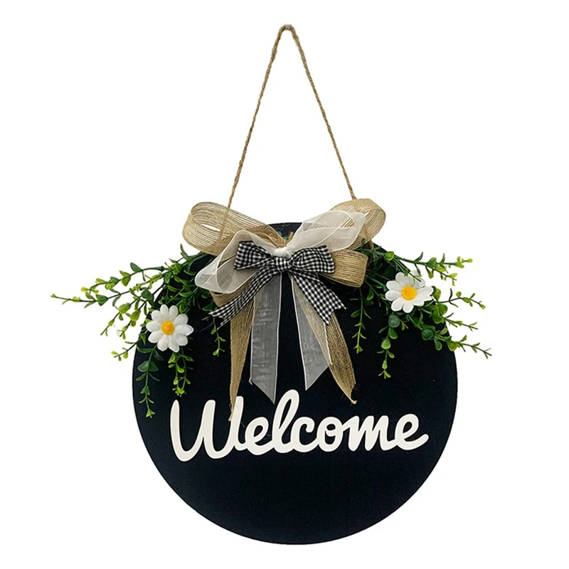 

Welcome Sign Welcome Front Door Round Wood Sign Hanging Welcome Sign for Farmhouse Porch Front Door Decoration
