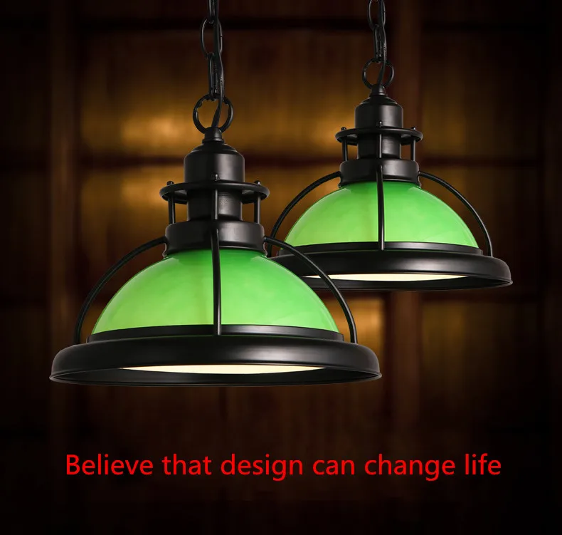 American Simple Modern Restaurant Bar Table Glass Shade Single Head Chandelier Industrial Style Creative Personality Hotel Lamp | Лампы и