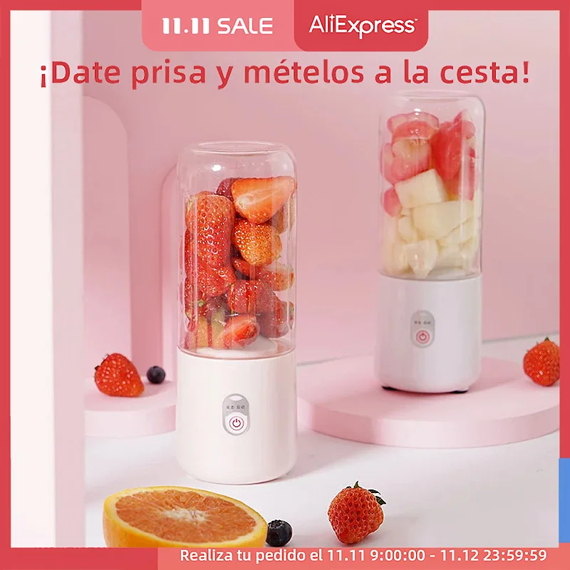 450ML Mini Portable Blender Food Processor Household Portables Smoothie Blenders Hand Food Mixer Juicer Cooking Appliances Home