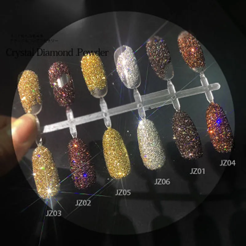 6 цветов Bundi Crystal Стразы пудра для ногтей с блестками клубного диско 0 5 г/банка