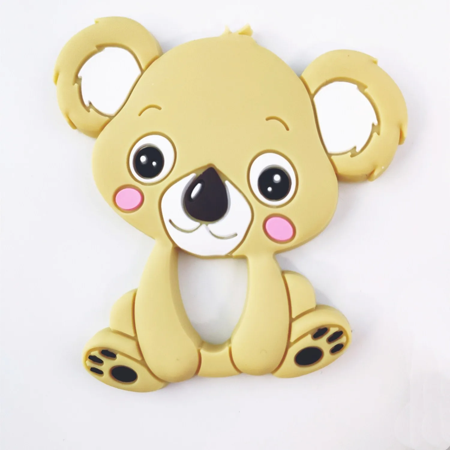 Младенцы молярная игрушка милый мультфильм животное коала зубной гель соска цепь Новорожденный ребенок силиконовый Прорезыватель для купания Подарки - Цвет: Yellow without Chain