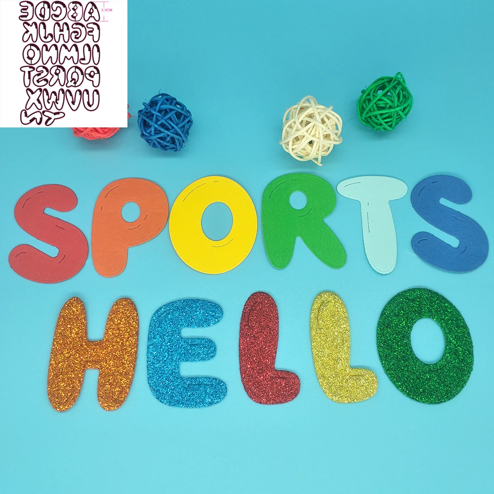 

26 large English letters (height 5 cm) metal cutting die, used for scrapbooking, photo album decoration handmade art