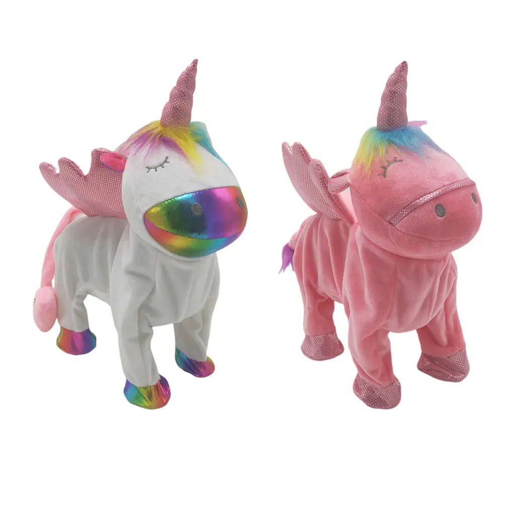 

Plush Electronic Pet Unicorn Musical Horse Toy Electric Walking and Singing Unicorn for Kids Christmas Birthday Gift