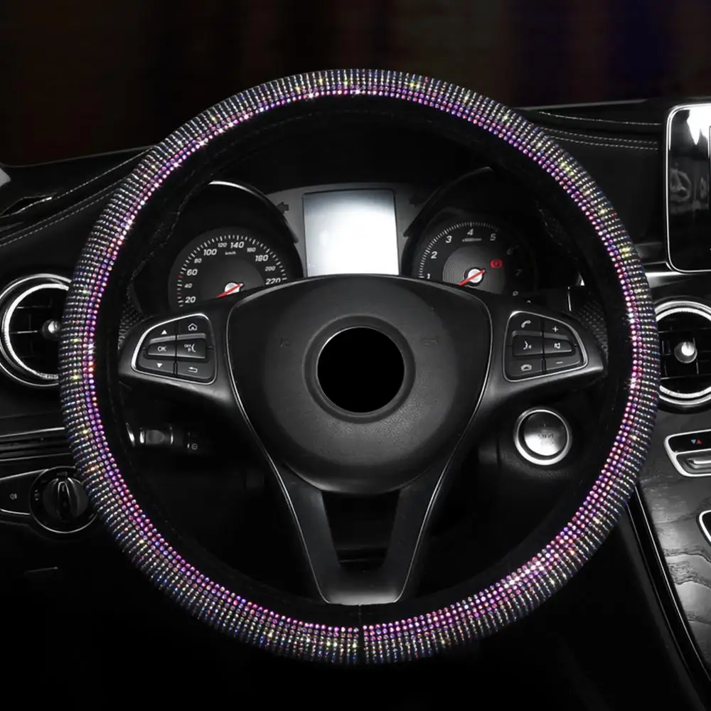 Роскошные красочные Чехлы Стразы для автомобильного рулевого колеса Женские