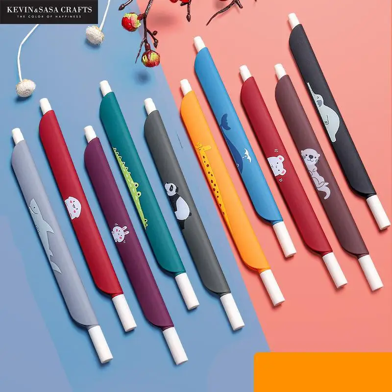 

5pcs/set Gel Pen Set With Rule Function 0.5mm School Stationery Suppliers Office Accessories Presented By Kevin&sasa Crafts