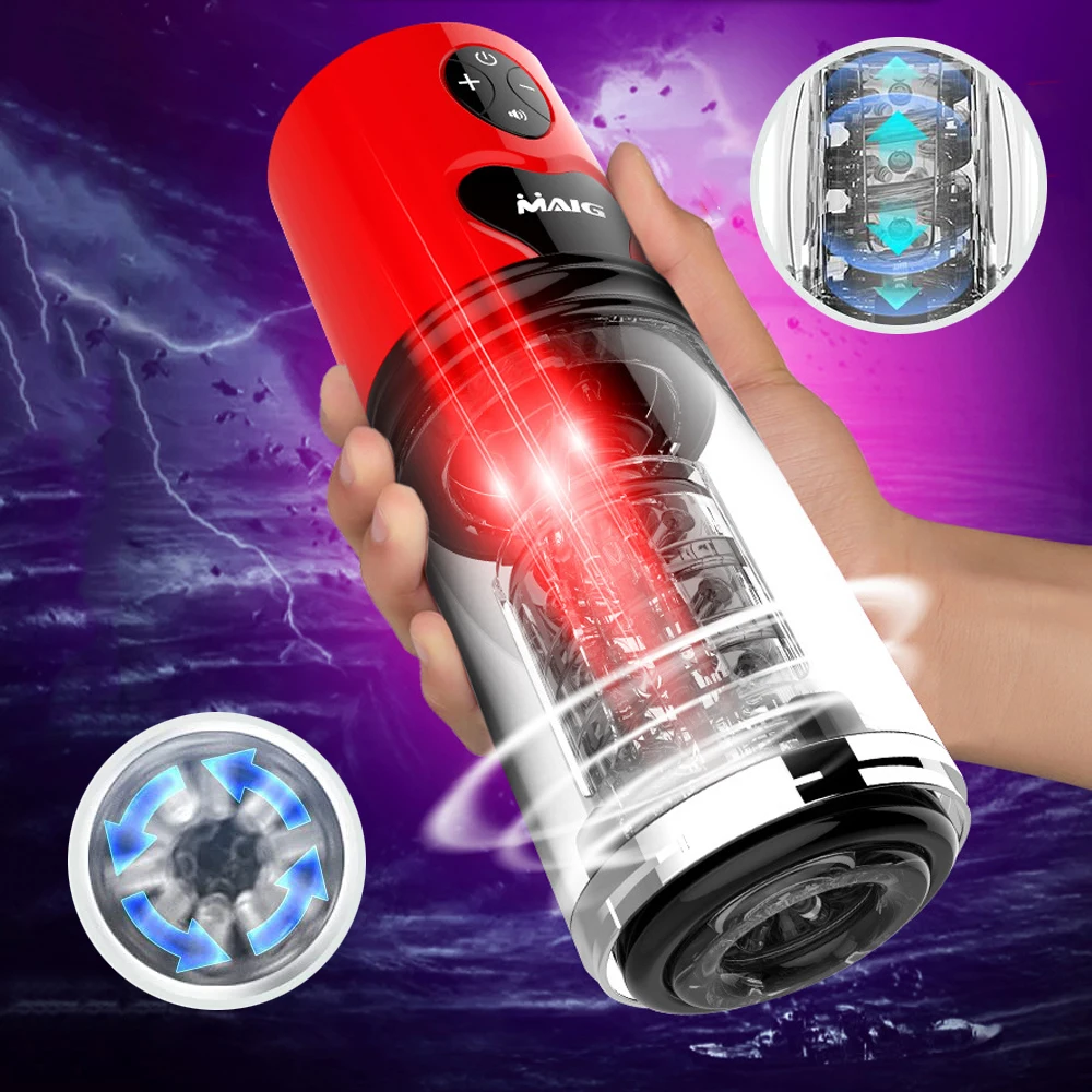 Male Masturbators For Ejaculation Automatic Thrusting Rotation Sucking Cup Penis Vibrator Hand Free Adult Sex Toys For Man