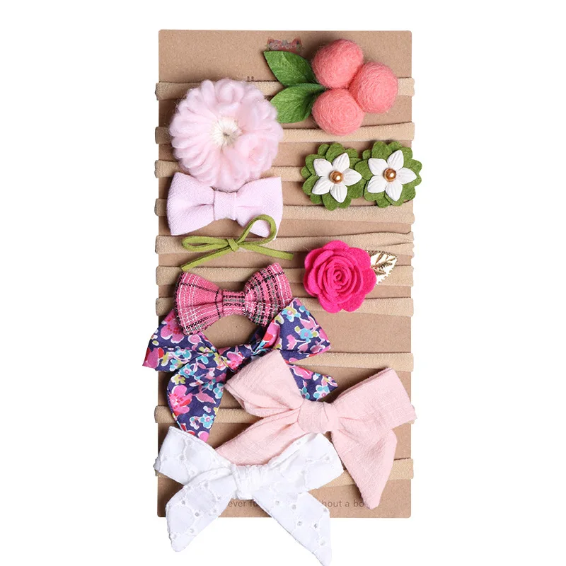 MeryYuer/Детская повязка на голову для новорожденных эластичная с бантом и цветами