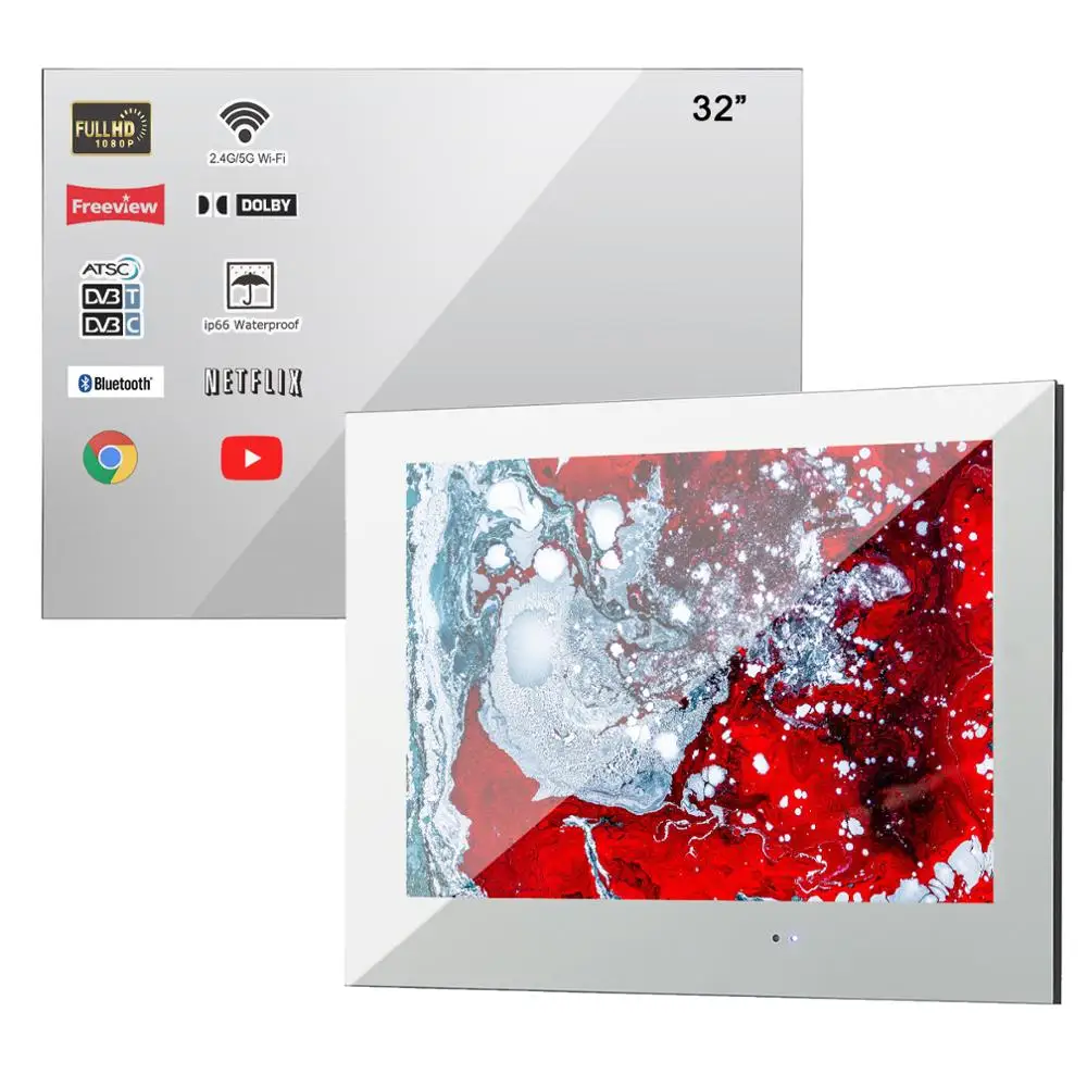 

Souria 32-дюймовый волшебный зеркальный Android 10,0 роскошный умный светодиодный телевизор отель телевизор WIFI Full HD 1080P водонепроницаемый Душ