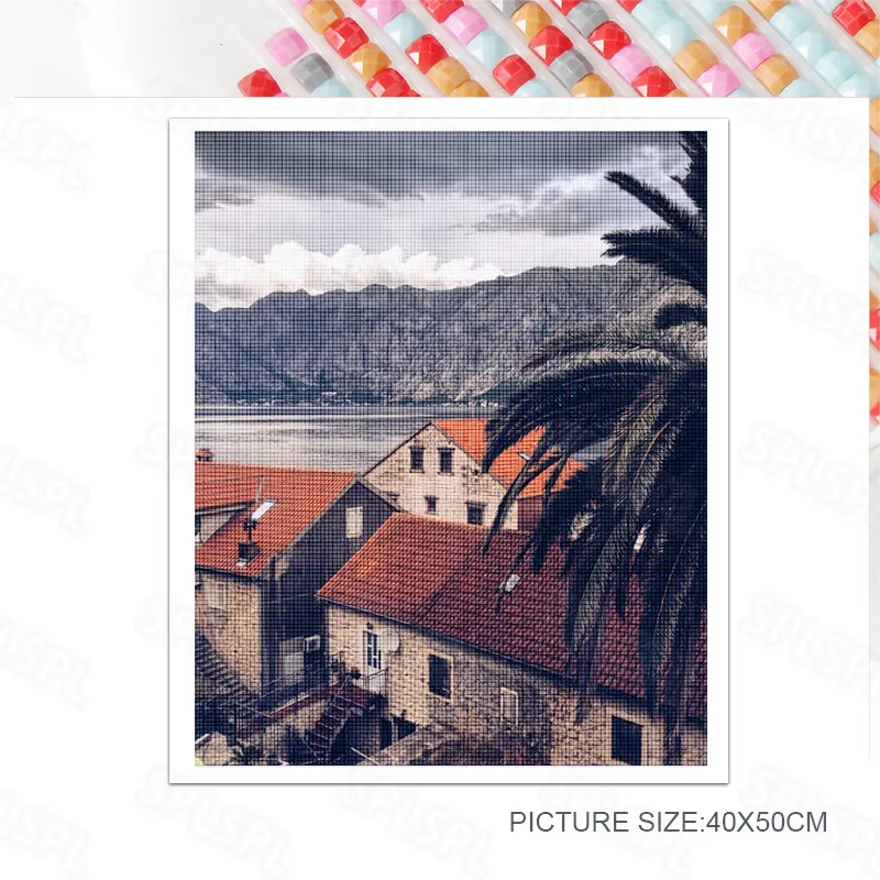 

Diy Diamond Painting Modern Mountain Landscape Fashion Personality Architectural Painting Creative Decorative Painting