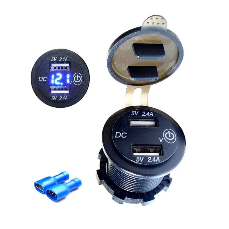 12 В/24 В двойной USB QC 3 0 светодиодсветодиодный быстрое зарядное устройство с