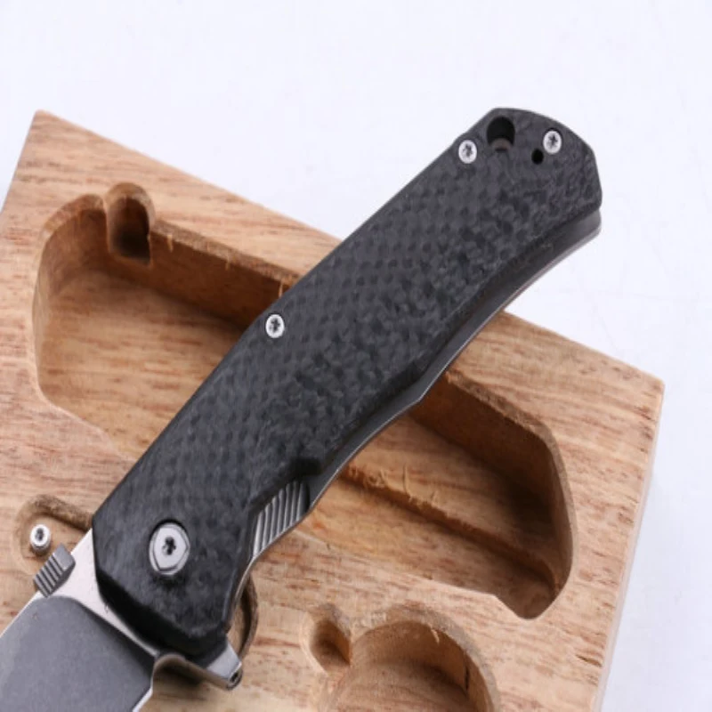 Стальной Лев Складной нож (D2 лезвие) углеродное волокно титановый сплав высокая