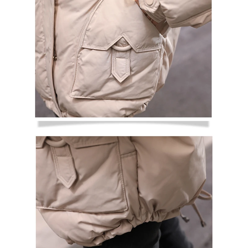 

Winter 2021 Warm New Fashion Short Coats Women Loose Parkas Outwear Female Hooded Winter Down Cotton Jackets Plus Size Cothes