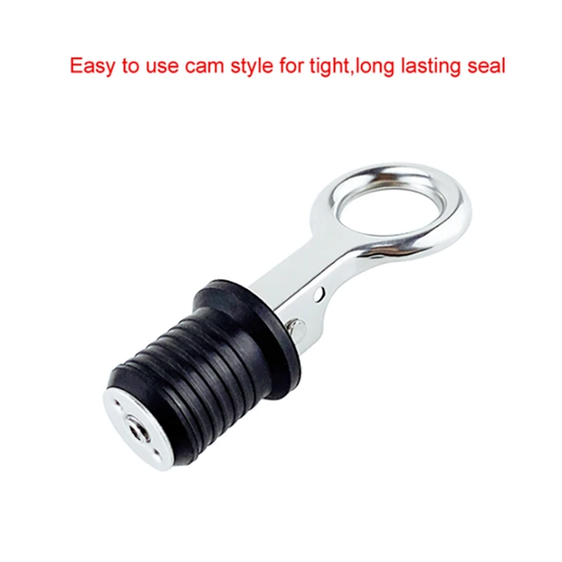 

2Pcs Stainless Steel 304 Handle Rubber Drain Plug Snap Tight Flip Style