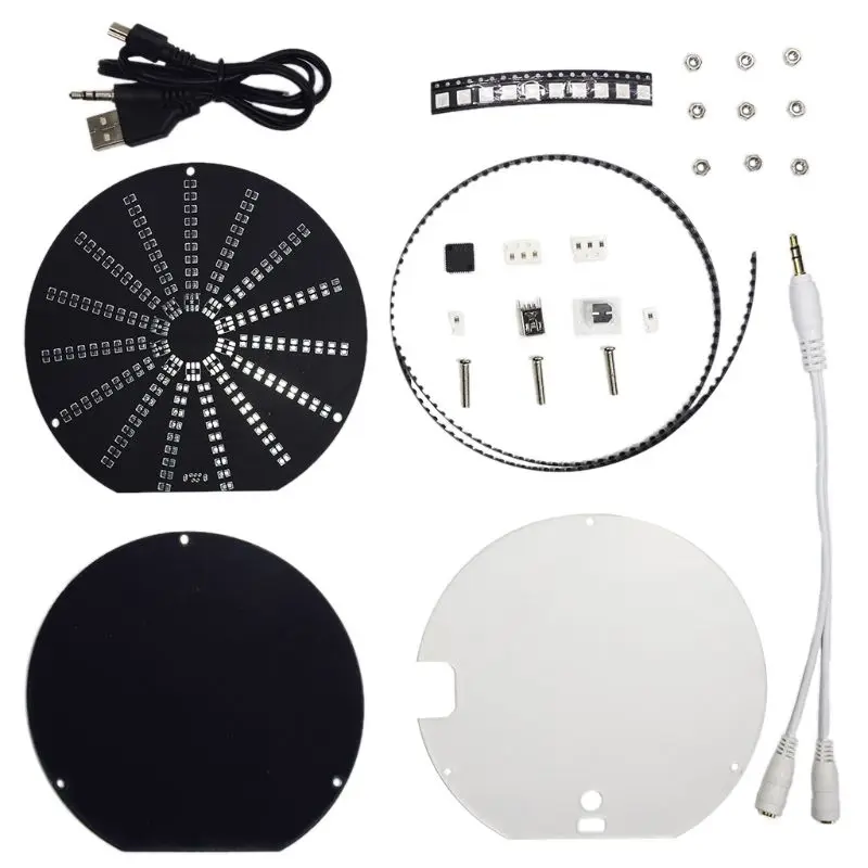 

LED Circular Audio Visualizer Music Spectrum Display DIY Kit Electronic Learning Kits
