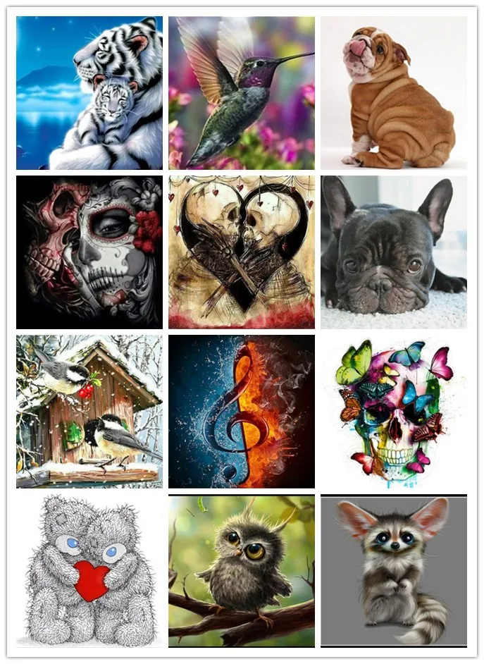 5D алмазная вышивка Алмазная картина мозаика Мультяшные домашние украшения с животными рождественские