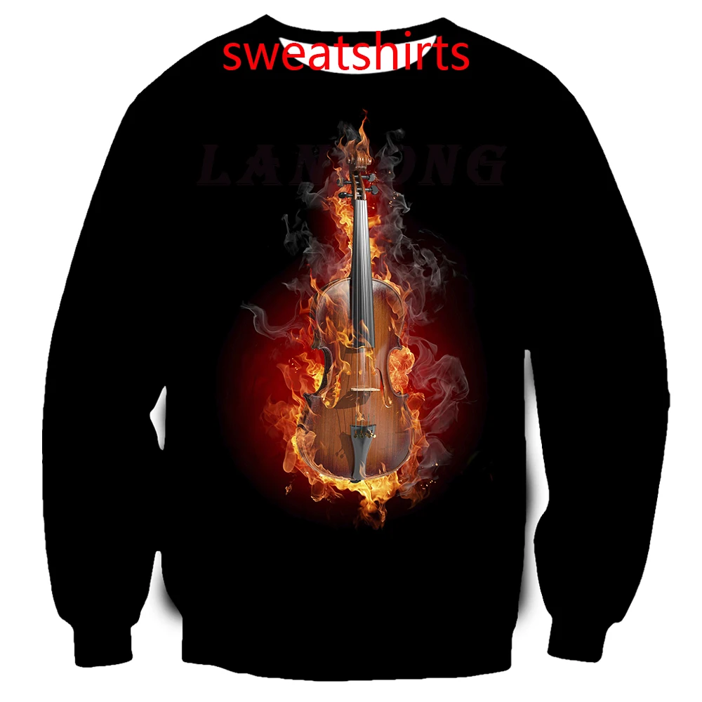 Футболка с рисунком скрипки и огня 3d модные мужские толстовки штаны забавная