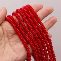 natural red coral beaded abacus shape exquisite beads for women jewelry making diy necklace bracelet accessories 3x5mm