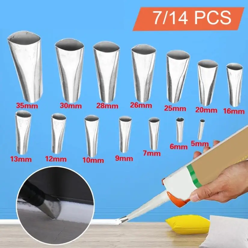 

Stainless steel glue nozzle set 7/14 piece set glue glass glue gun glue nozzle glue artifact stainless steel glue nozzle