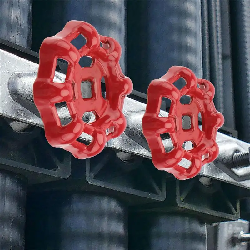 

6*6 Cast Iron Handle Gate Ball Hand Wheel Shutoff Value Decorative Water Pipe Fittings 50g (Red)