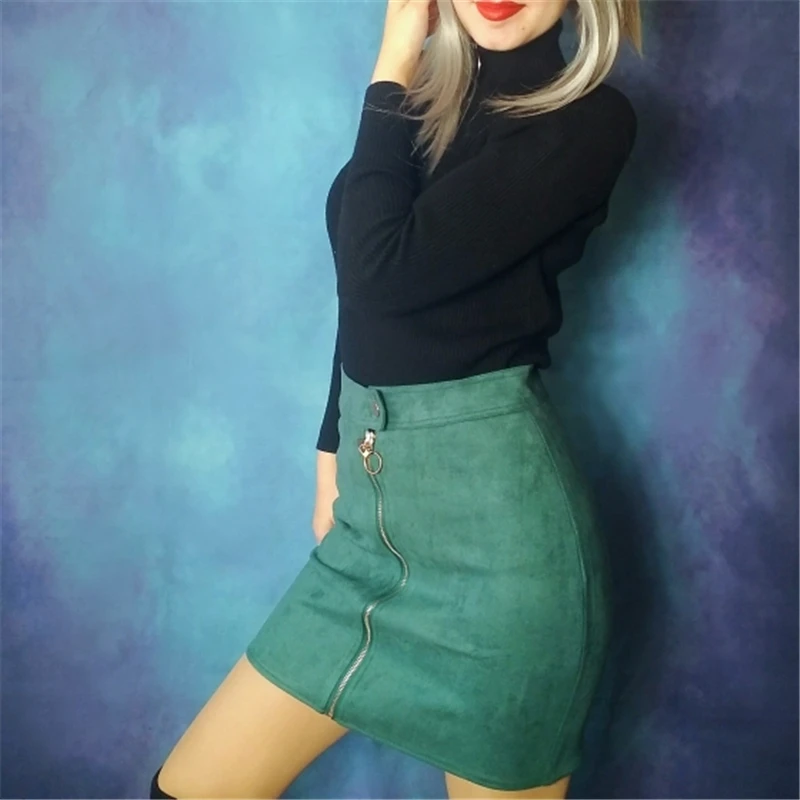 Женская замшевая мини юбка карандаш осень 2020|Женские юбки| |