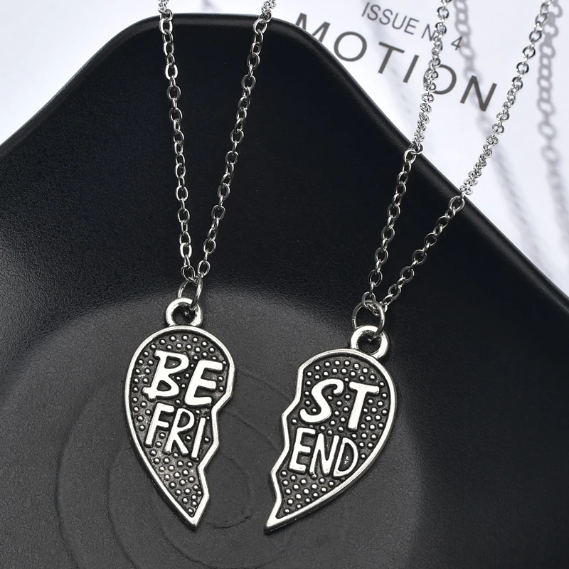 2 шт./компл. модная подвеска Best Friends Bff ожерелье серебряного цвета с брелоком в виде