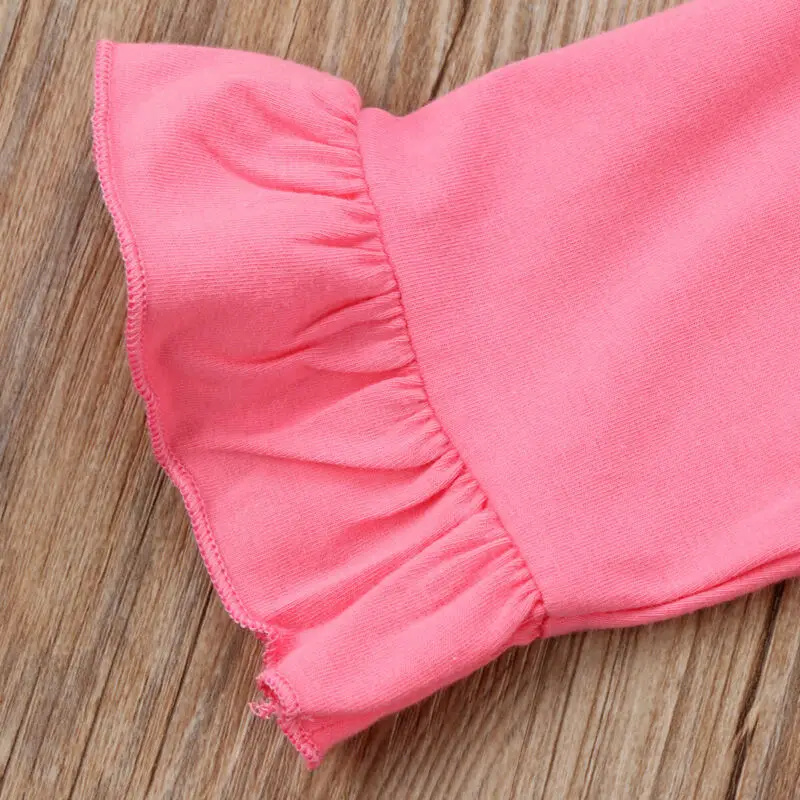 Хлопковая футболка штаны с цветочным принтом и шарф для новорожденных девочек 3