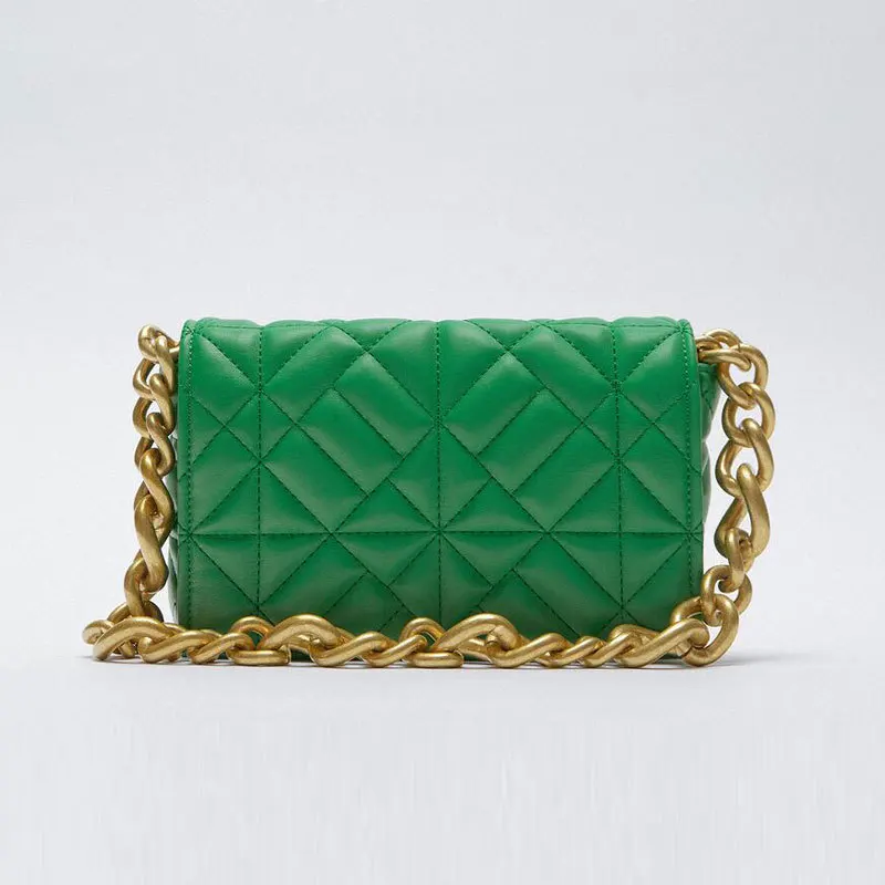 

Branded Women's Shoulder Bags 2021 Thick Chain Quilted Shoulder Purses And Handbag Women Clutch Bags Ladies Hand Bag