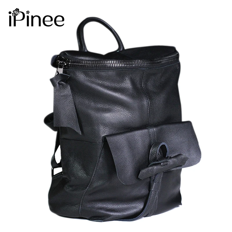 

Модный дизайнерский женский рюкзак iPinee из натуральной коровьей кожи, школьные ранцы для девочек-подростков, дорожный ранец