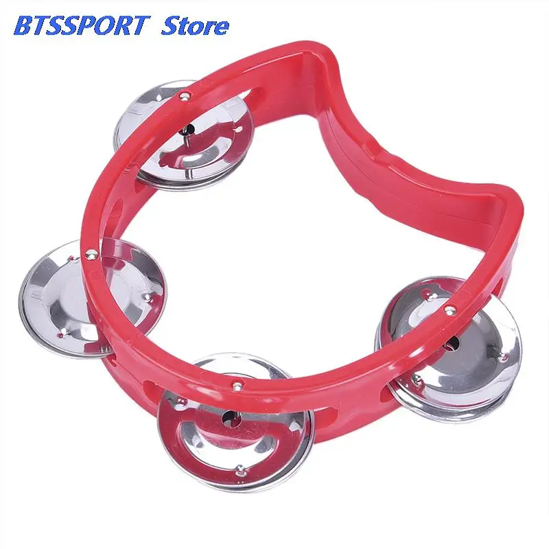 10cm Musical Instrument Hand Held Tambourine Metal Bell Jingles Plastic Rattle Ball Percussion for KTV Party Kid Game Toy | Спорт и