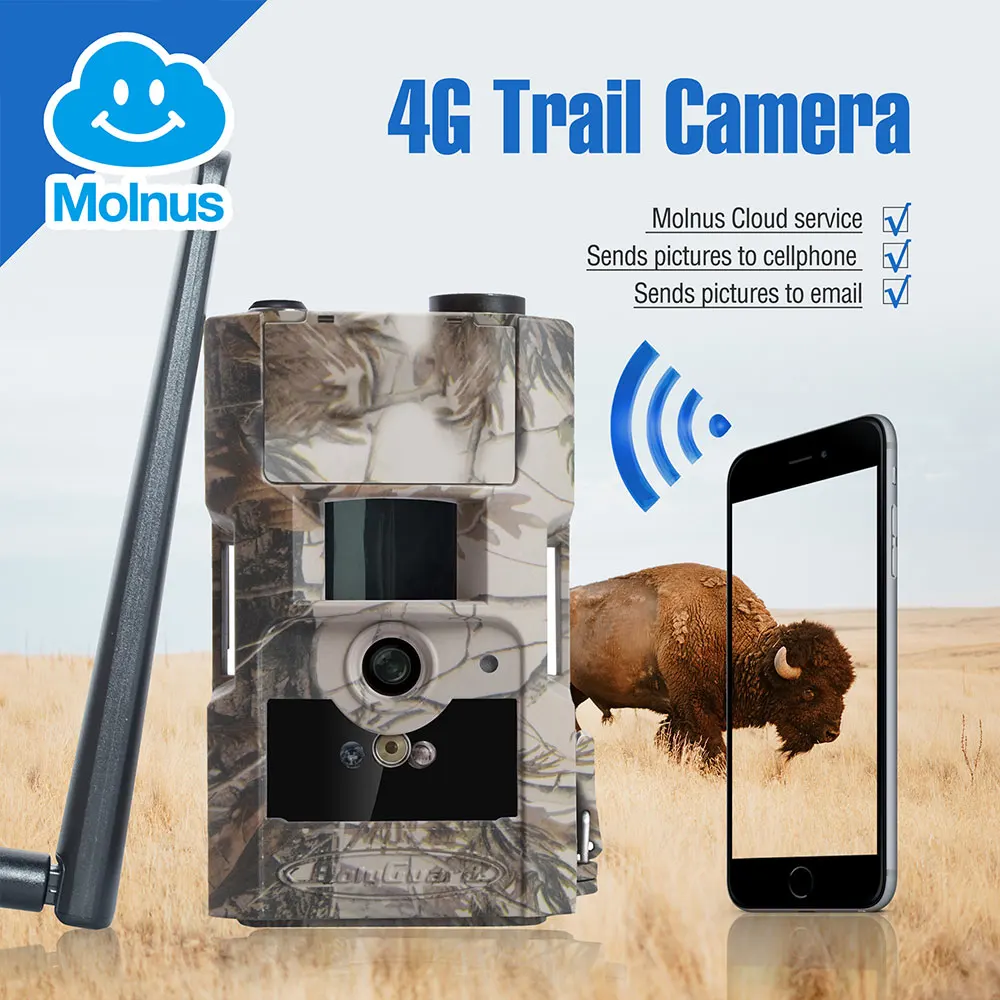 Охотничья камера 4g BolyGuard Бесплатная облачная служба 90 футов фотоловушка 24 МП 1080p