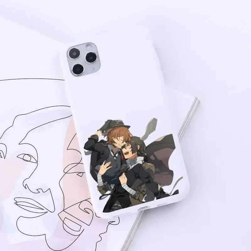 

Bungou stray dogs Japan anime Phone Case Candy Color for iPhone 6 7 8 11 12 s mini pro X XS XR MAX Plus